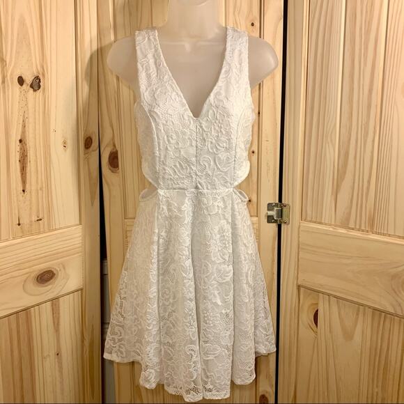 Floral Cottagecore Lace Sleeveless Mini Dress Coquette Princess Summer Party Y2K - Picture 12 of 12
